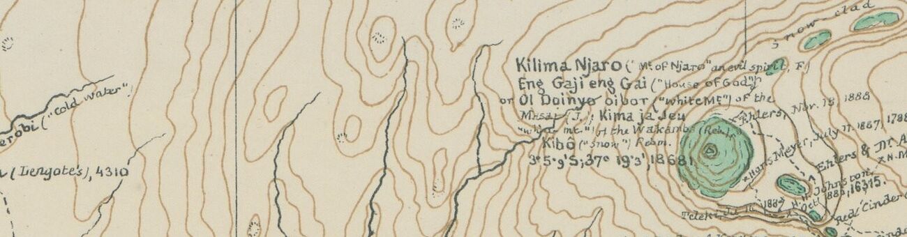 The region of the Kilima njaro. Projekt UB-Maps. (Bilddetail von https://phaidra.univie.ac.at/o:950554)
